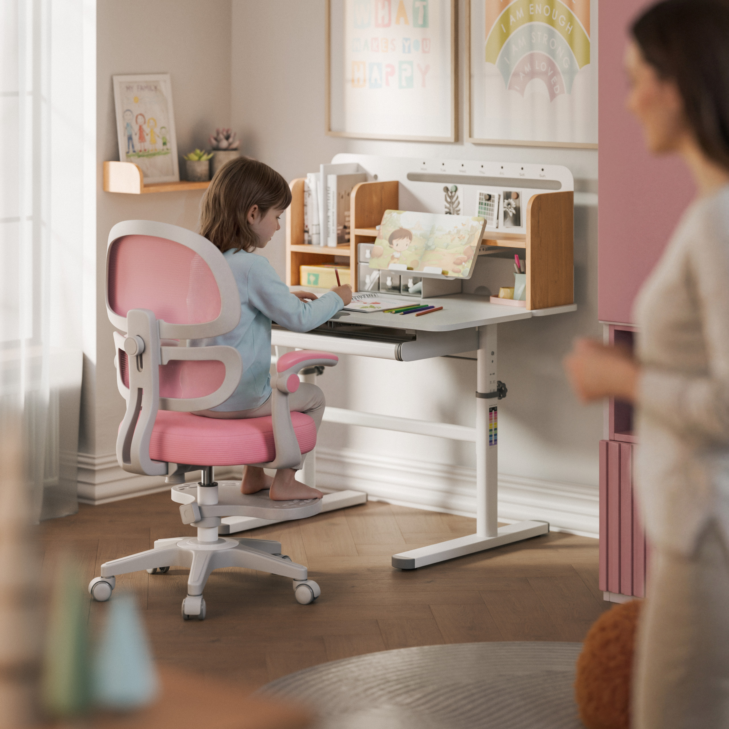 Ergonomiczne biurko dla dziecka Study 5.0 Wood 90 cm – Idealne miejsce do nauki i zabawy