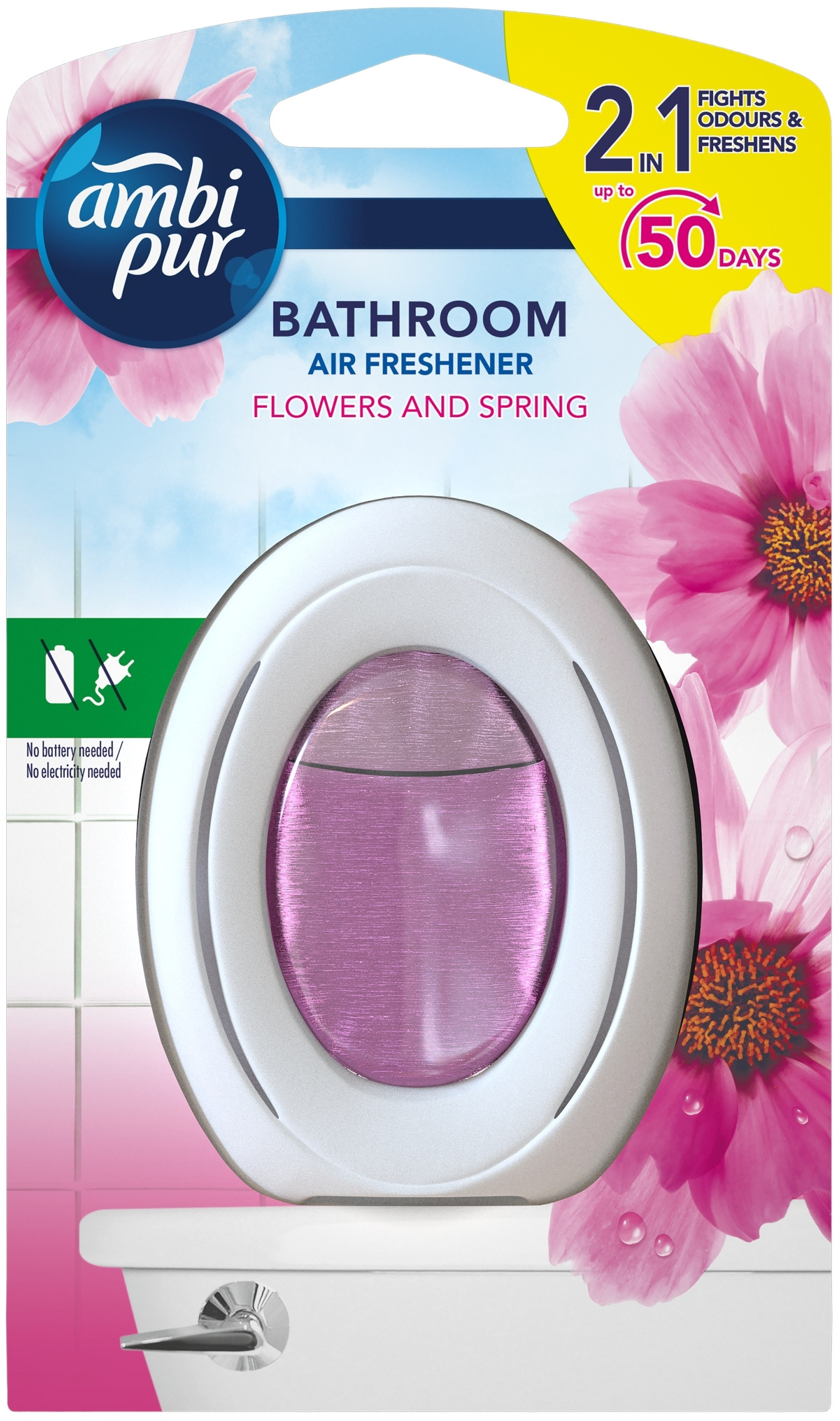 Ambi Pur Bathroom Odświeżacz powietrza nieelektryczny Flowers & Spring 7.5ml – Świeżość w Twojej łazience