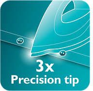 Końcówka Triple Precision ułatwia prasowanie trudno dostępnych miejsc