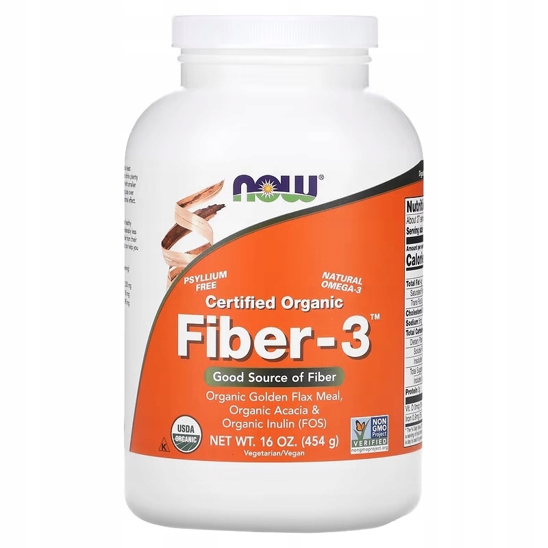 NOW FOODS Fiber-3 - Błonnik (454 g) – wsparcie dla zdrowia jelit