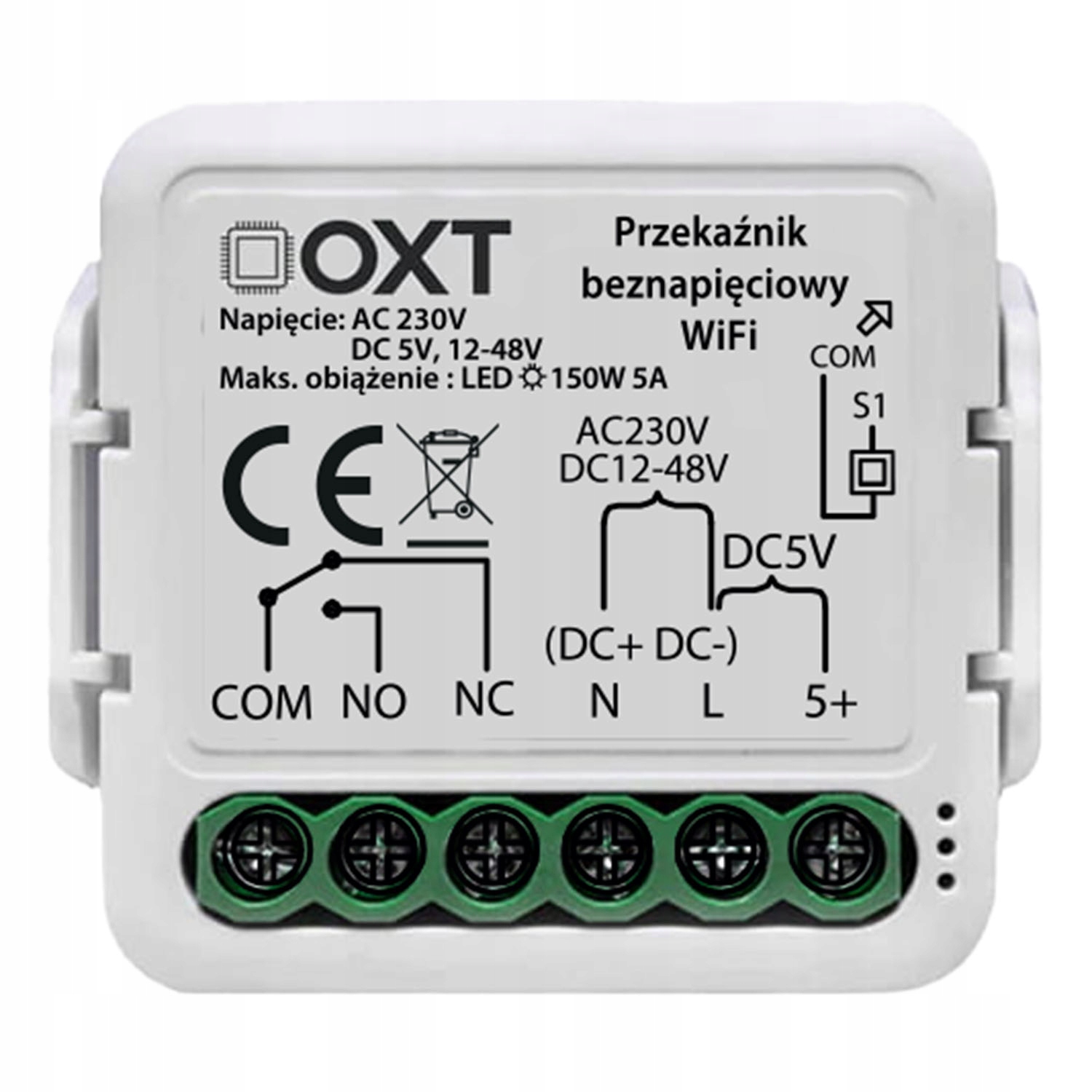 Moduł OXT mini przekaźnik beznapięciowy AC 230V DC 5V 12-48V WiFi TUYA – Inteligentne sterowanie w Twoim domu