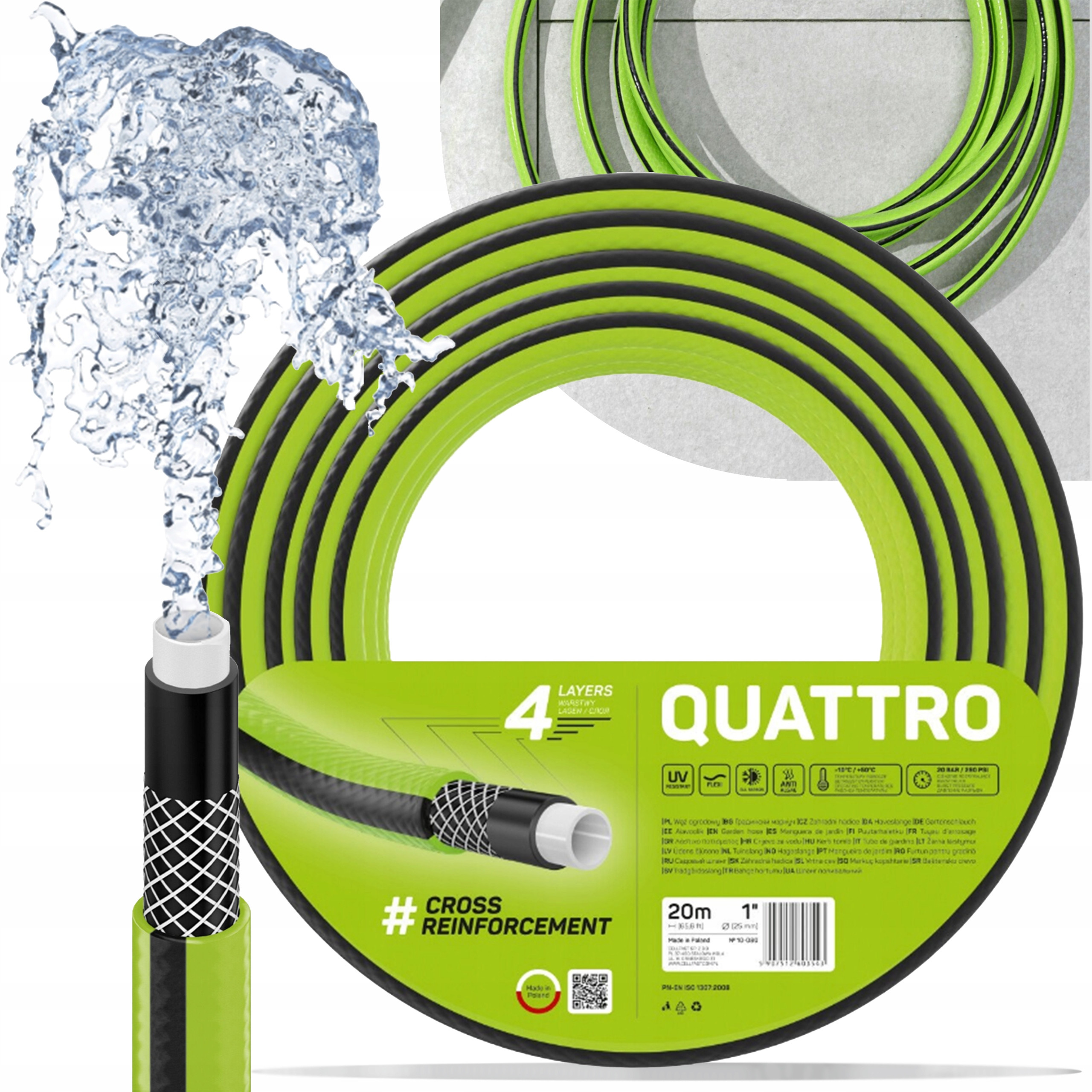 Wąż ogrodowy Cellfast QUATTRO 1'' 20M – Idealny do Twojego ogrodu