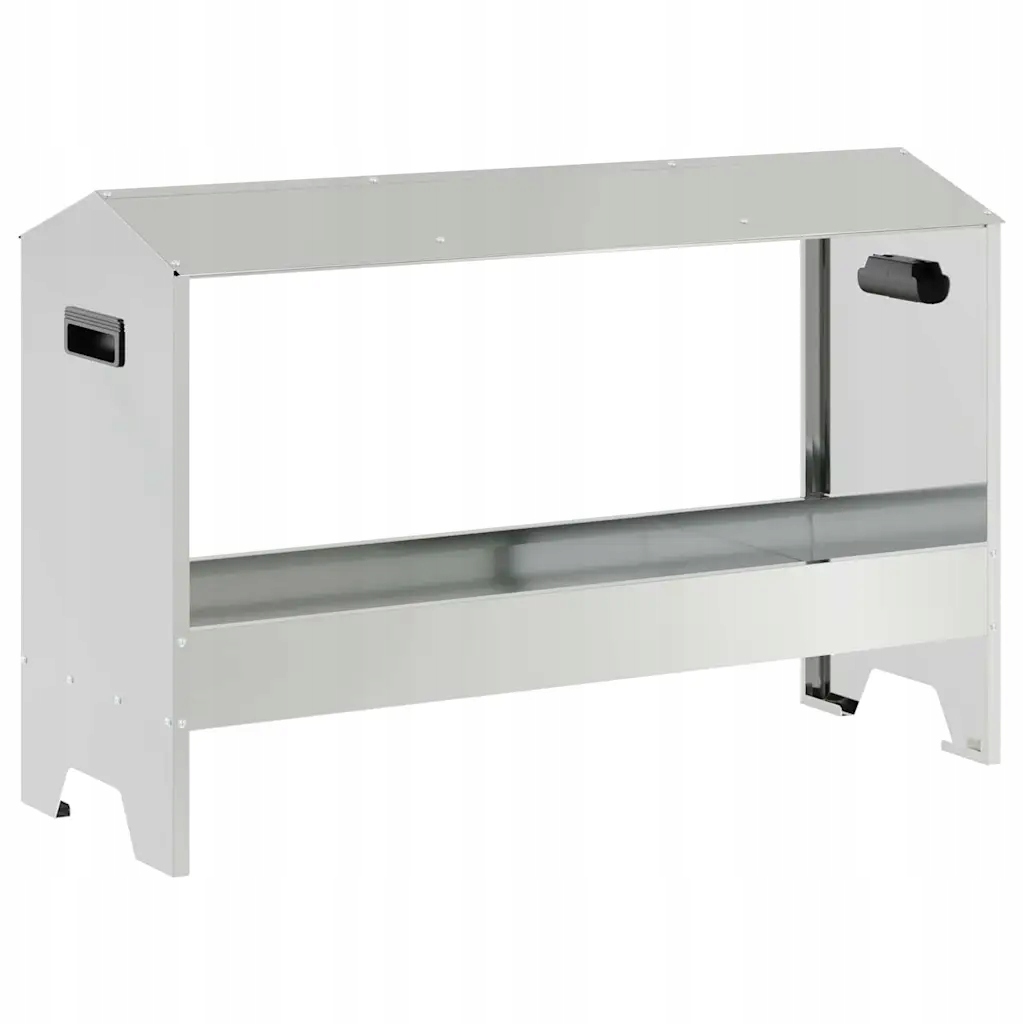 Koryto do karmienia kurczaków srebrny 81 x 32 x 53,5 cm – Idealne rozwiązanie dla Twoich ptaków