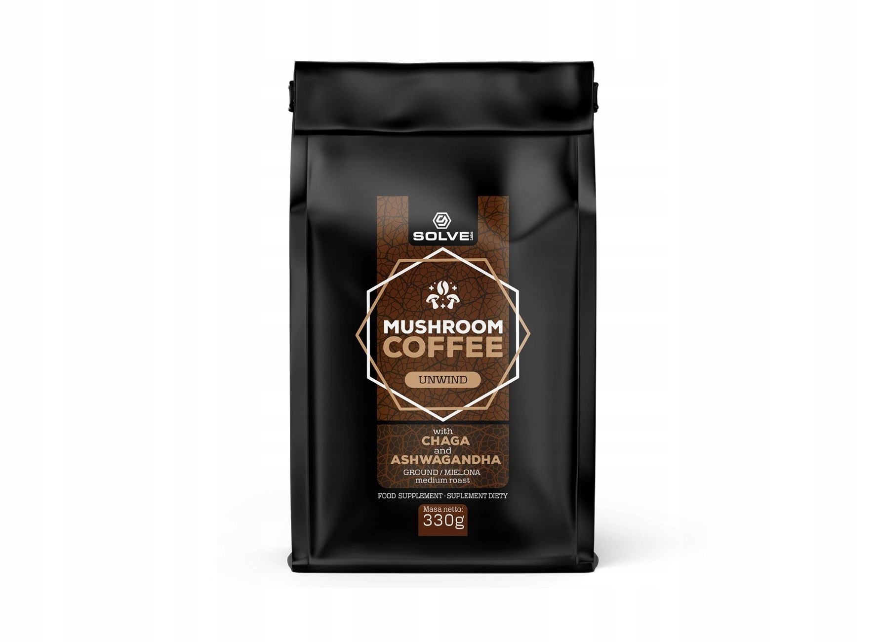Solve Labs Mushroom Coffee 330g – Grzybowa kawa z Chagą i Ashwagandhą