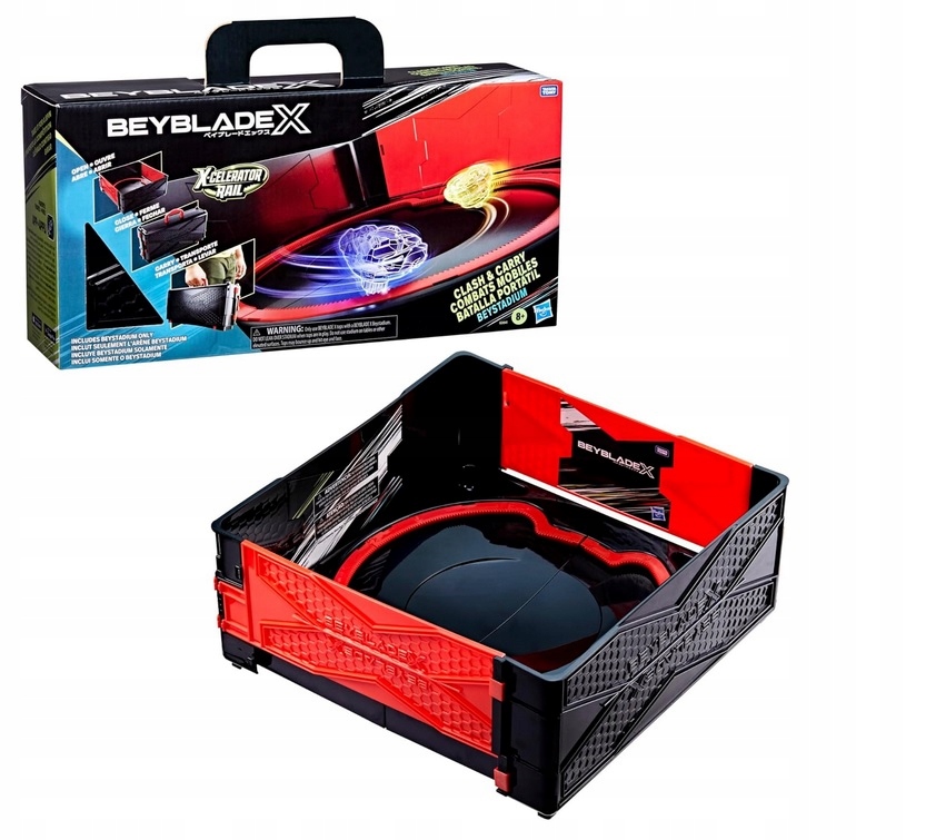 Wymiary i kolorystyka – Czerwono-czarna arena o wymiarach 18,5 cm x 35,6 cm