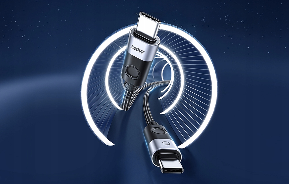 Kabel do ładowania Orico 240W USB-C do USB-C, 1 m (czarny) – Szybkie i niezawodne ładowanie