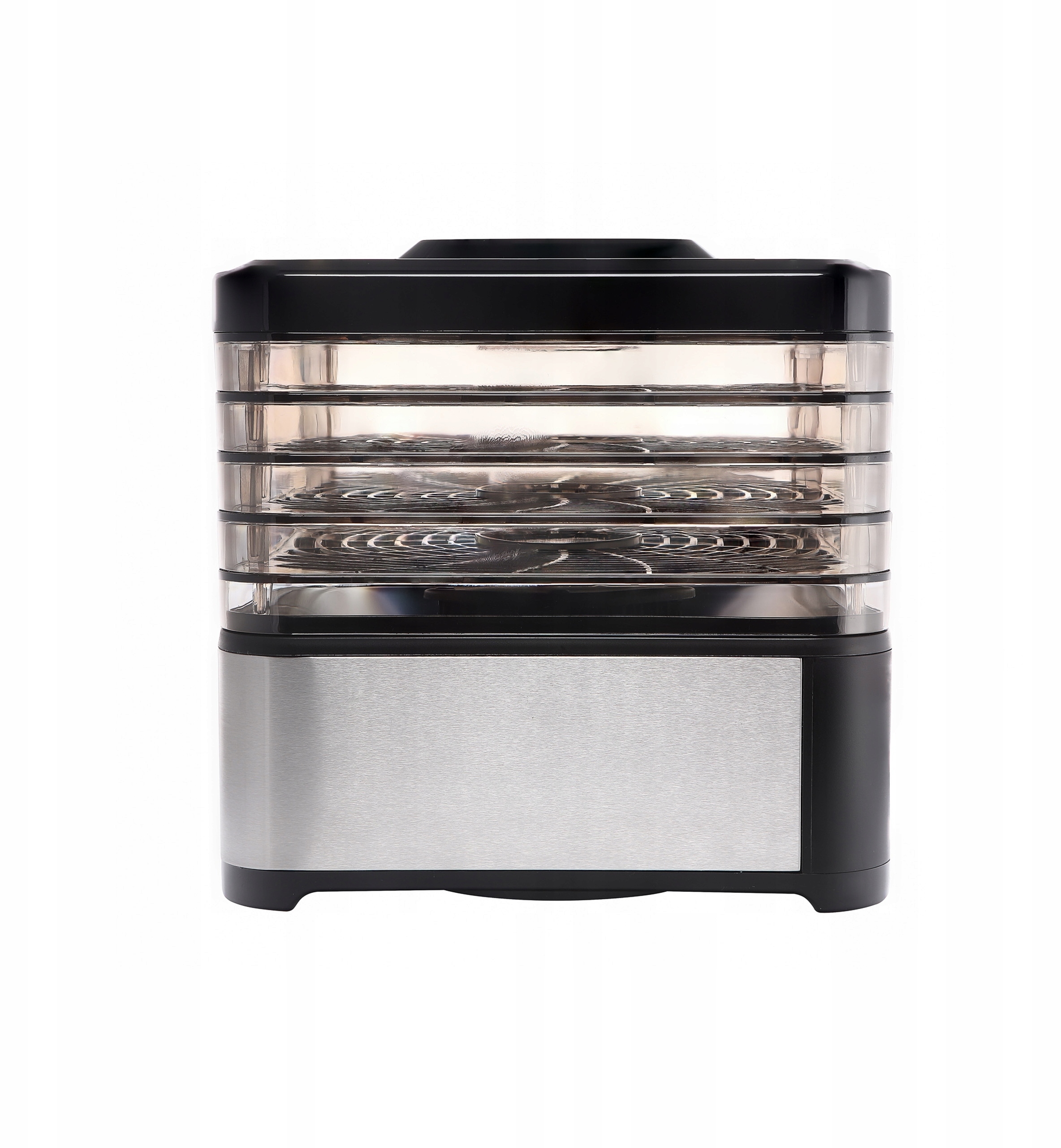 Wygodne i praktyczne wyposażenie – 5 przezroczystych tacek z regulacją wysokości