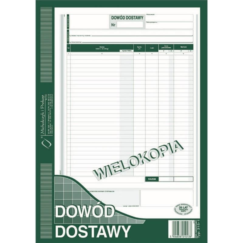 Samokopiujący papier do obrotu towarowego i magazynowego