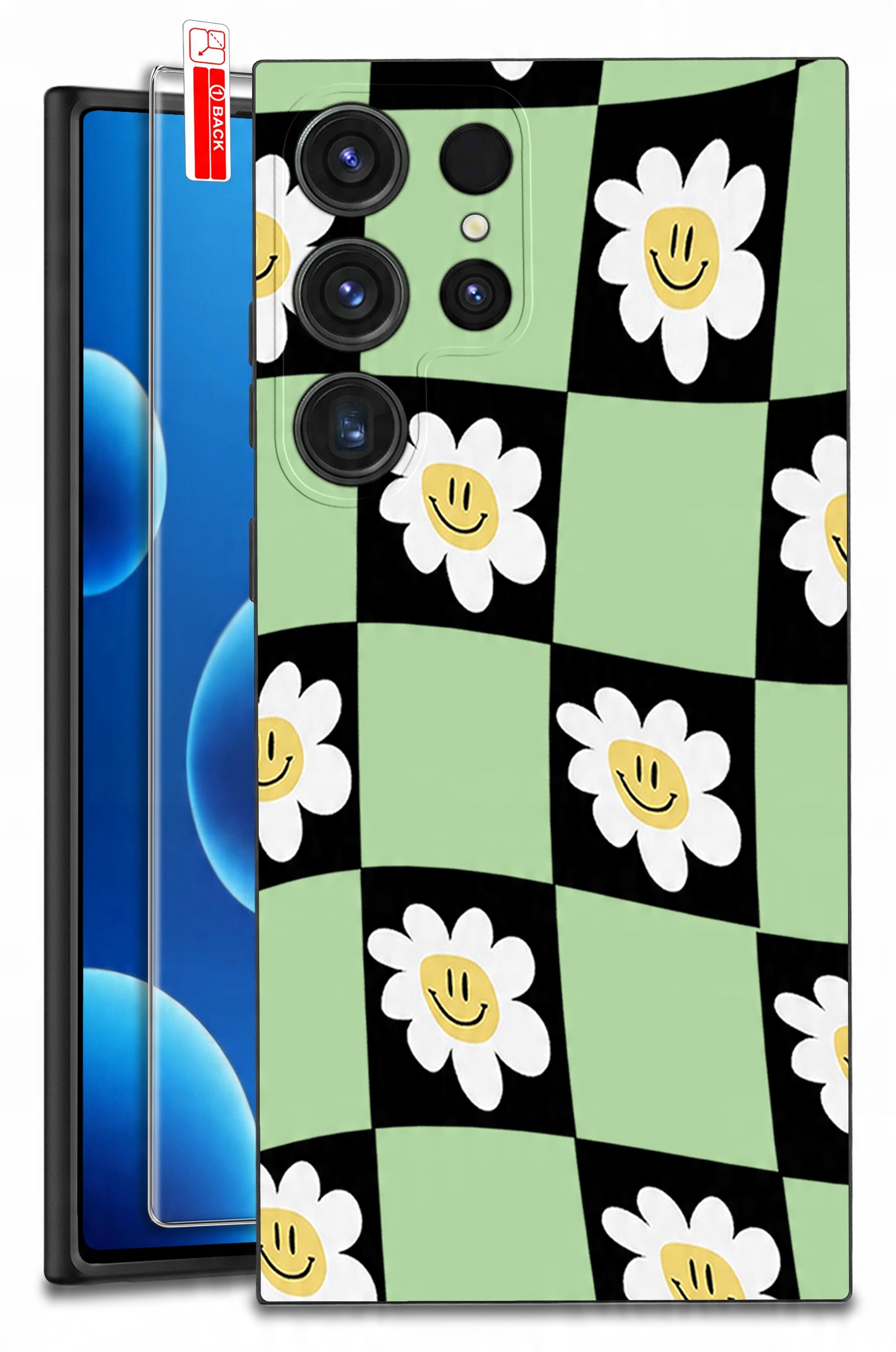 ETUI do Samsung Galaxy S25 Ultra WZORY | SILIKONOWE MATT CASE + SZKŁO HARTOWANE 9H