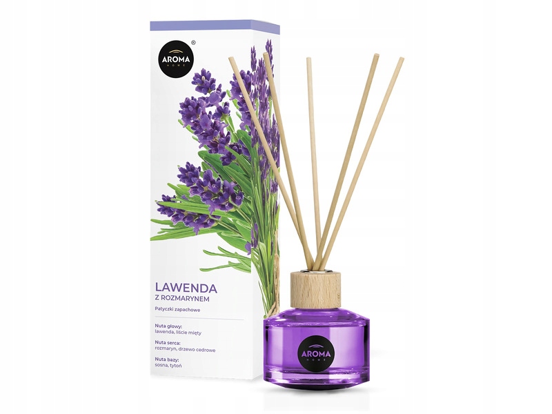 AROMA HOME Patyczki zapachowe Lawenda z Rozmarynem 50ml – Aromatyczna przyjemność w Twoim domu