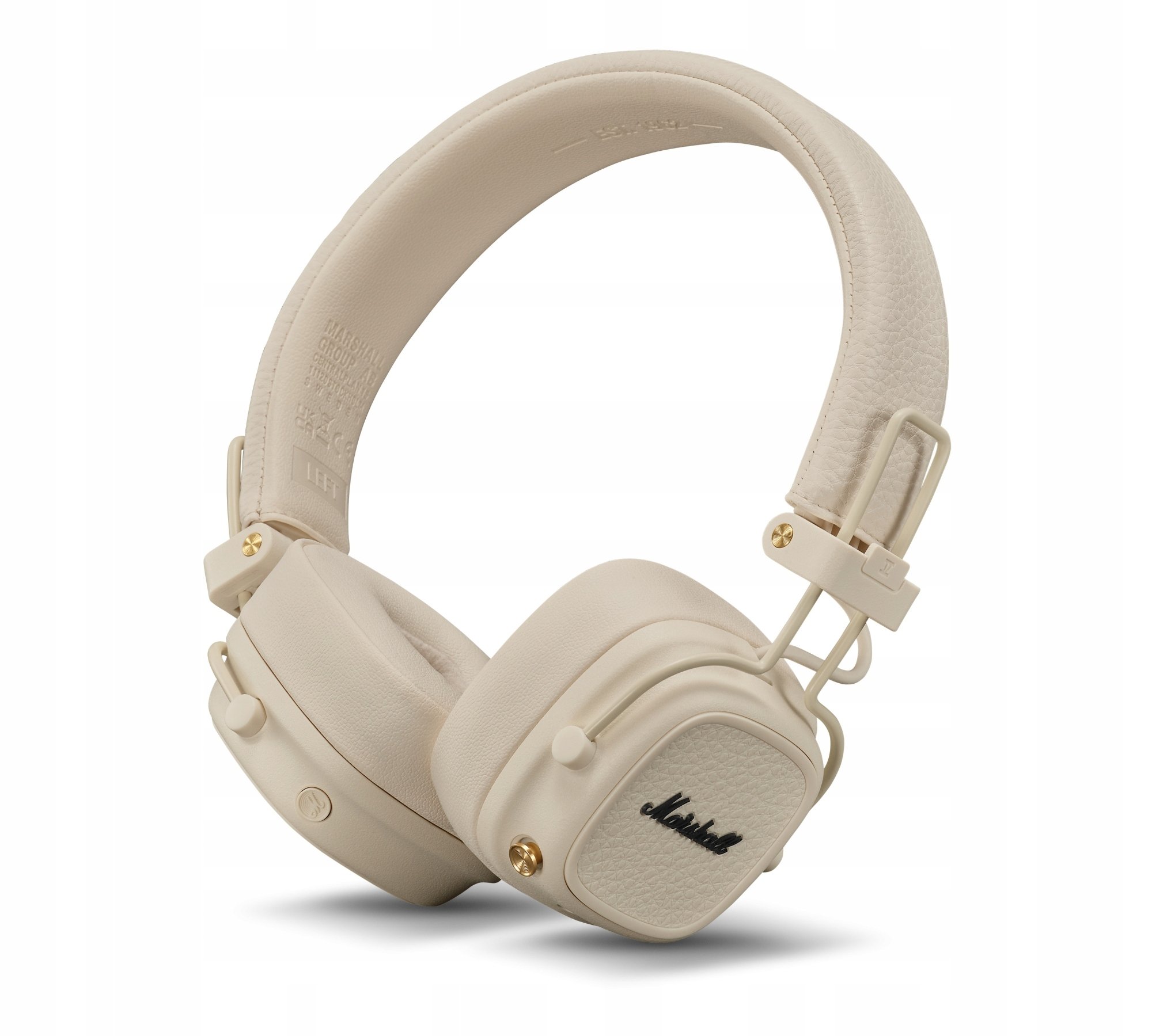 Słuchawki bezprzewodowe nauszne Marshall Major V Kremowe – Doskonałe brzmienie i styl