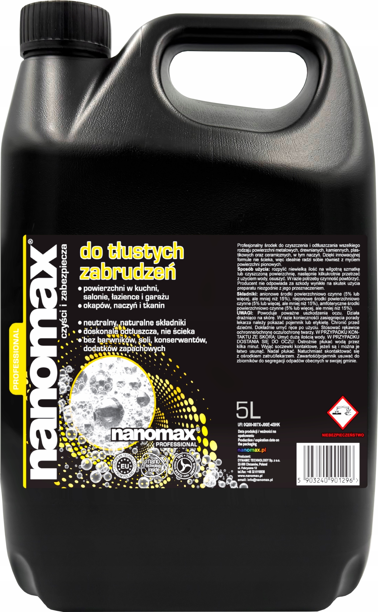 Nanomax do Tłustych Zabrudzeń - Gęsty Płyn Czyszczący 5L