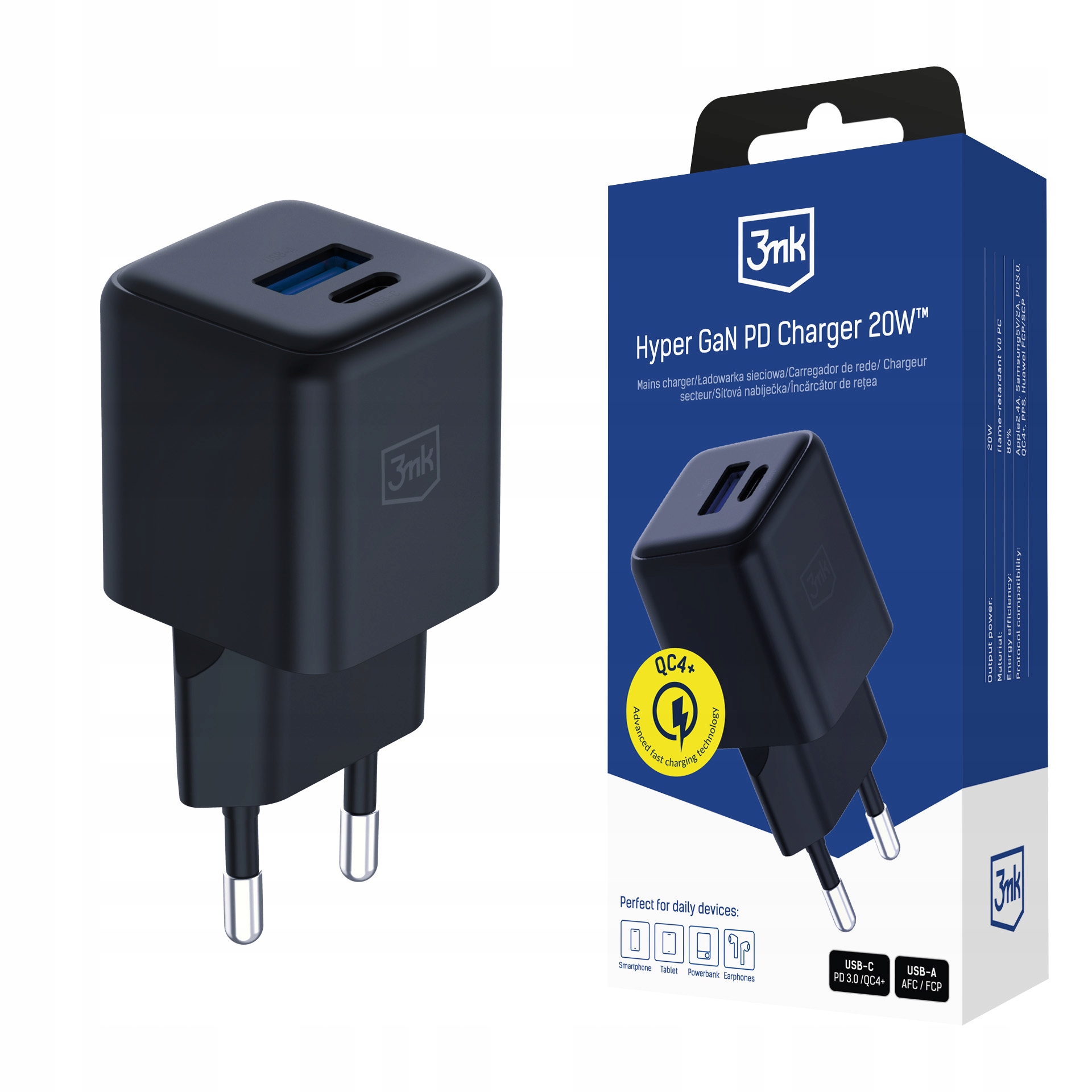 Ładowarka sieciowa 3MK Hyper GaN Charger 20W – Szybkie ładowanie w kompaktowej formie
