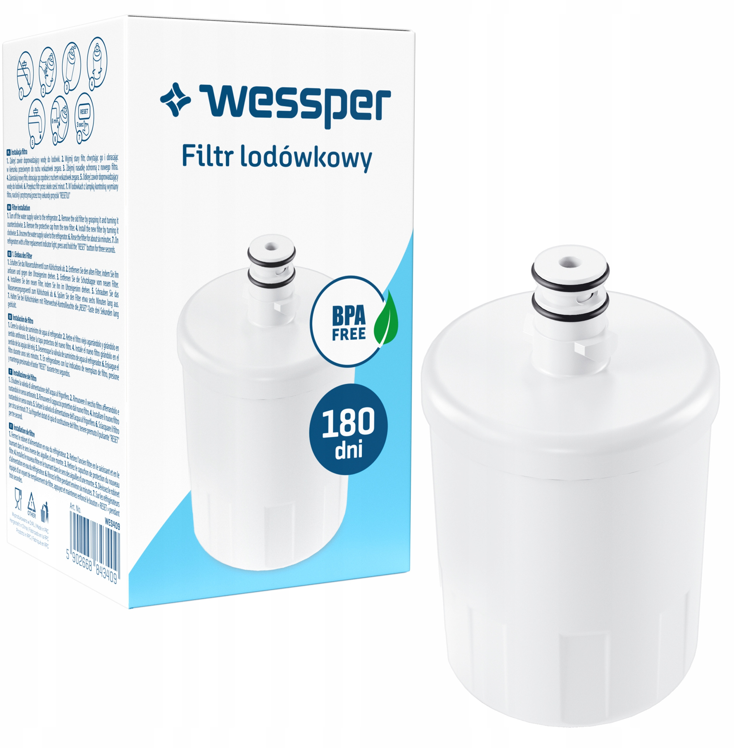 Filtr wody Wessper do lodówek LG i Kenmore (WES409) – Czysta woda w Twoim domu