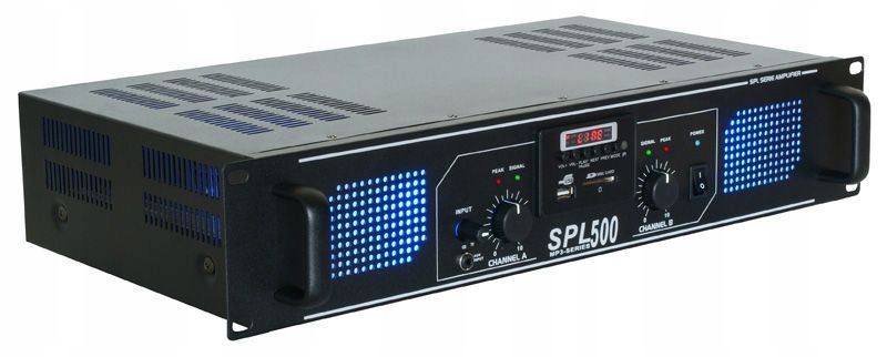 Wzmacniacz 2x 250W Skytec SPL500MP3 – Doskonała jakość dźwięku w Twoim domu