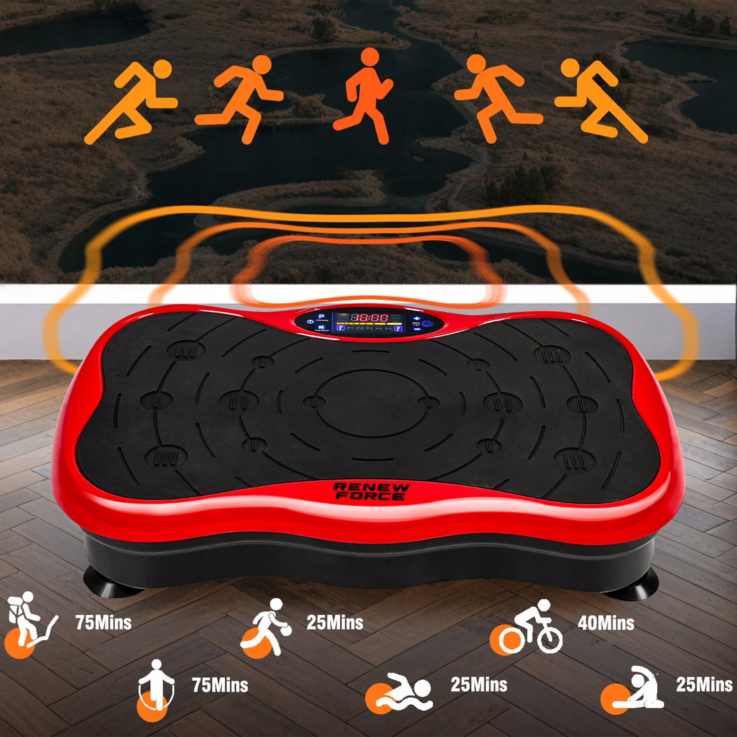 Renew Force Platforma Wibracyjna JF-CFM09-RED – Twoja droga do zdrowia i lepszej formy!
