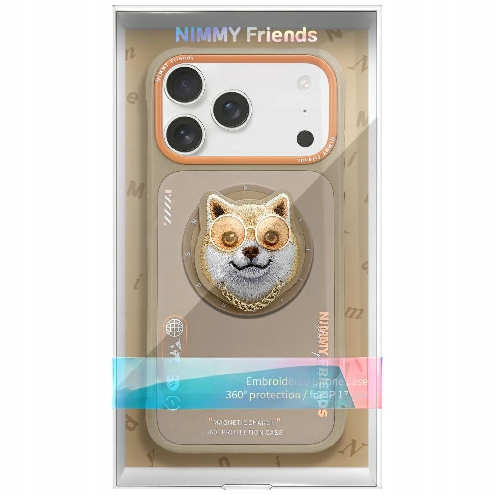 Etui Nimmy Glasses Cool Dog MagSafe do iPhone 17 Pro beżowy – Styl i funkcjonalność w jednym