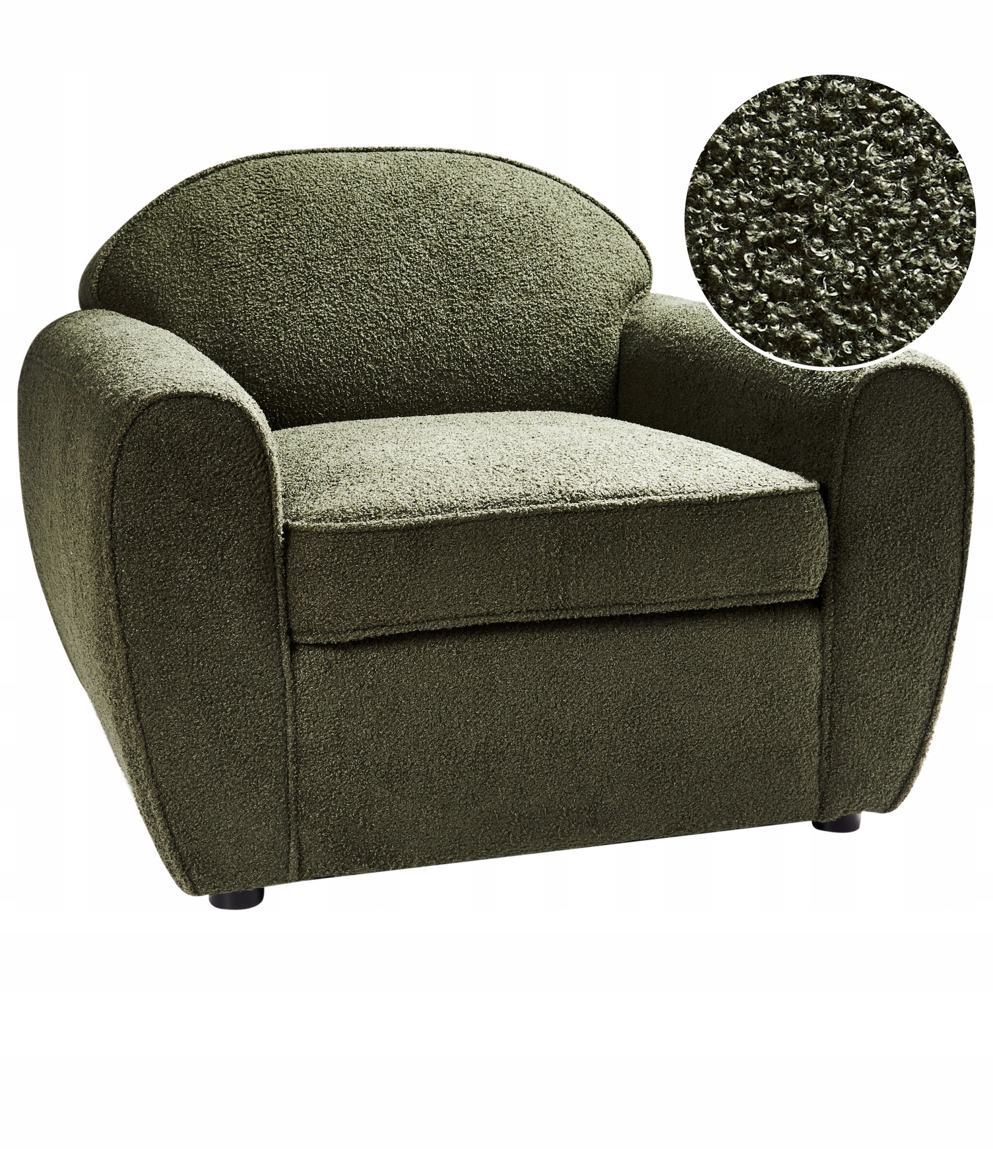 Fotel ELLEDE Boucle Ciemnozielony – Luksusowy komfort w Twoim wnętrzu