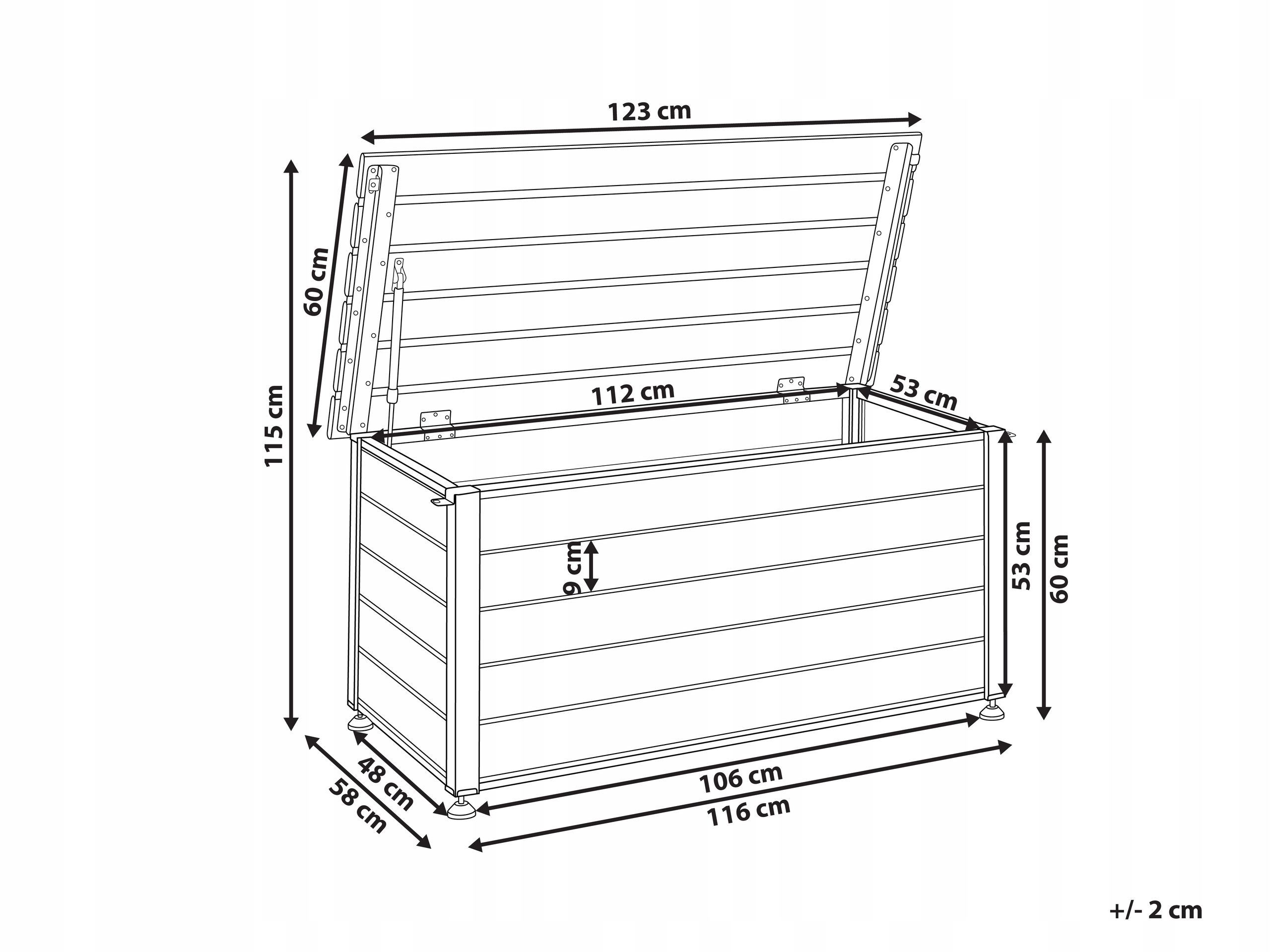 Wymiary skrzyni ogrodowej: szerokość, wysokość i głębokość