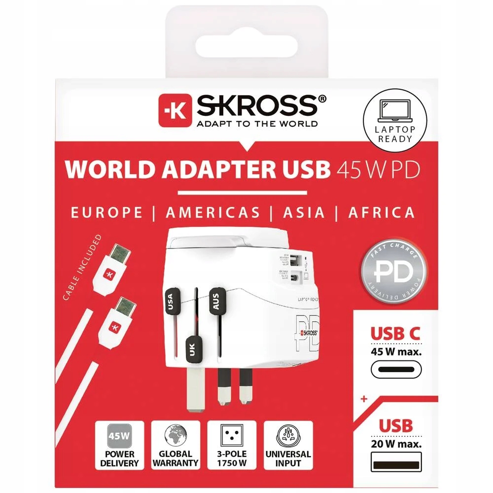 Skross Adapter podróżny PRO Light USB AC45PD – Idealne rozwiązanie dla podróżników
