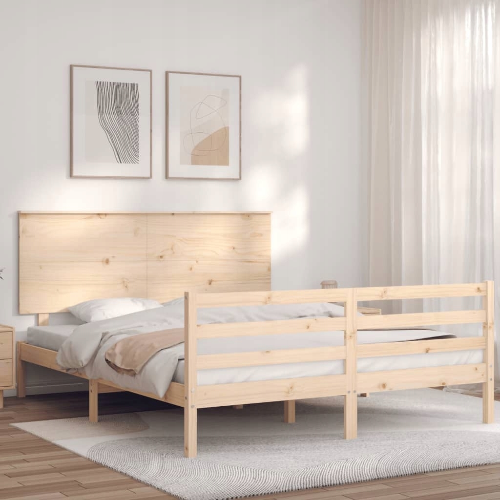 Rama łóżka z wezgłowiem, 160x200 cm – Komfort i styl w Twojej sypialni