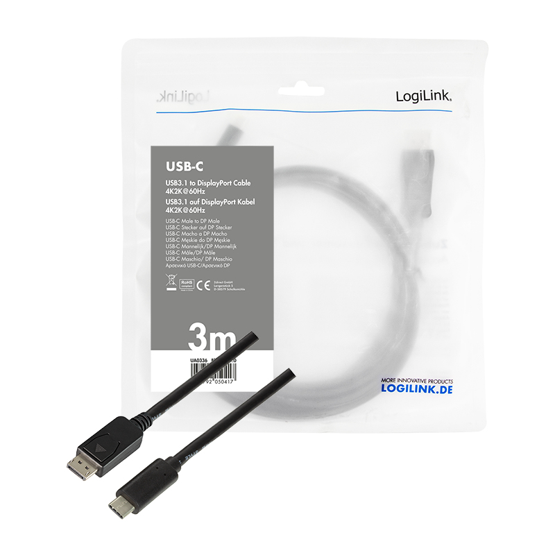 Kabel USB-C - USB-C 3 m Czarny (UA0336) – Idealne połączenie dla Twoich urządzeń