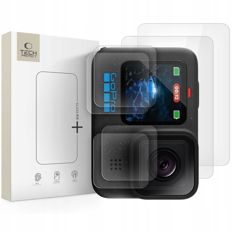 SZKŁO HARTOWANE TECH-PROTECT GLASS FIT+ 2-SET GOPRO HERO 9 / 10 / 11 / 12 CLEAR – Ochrona dla Twojej kamery