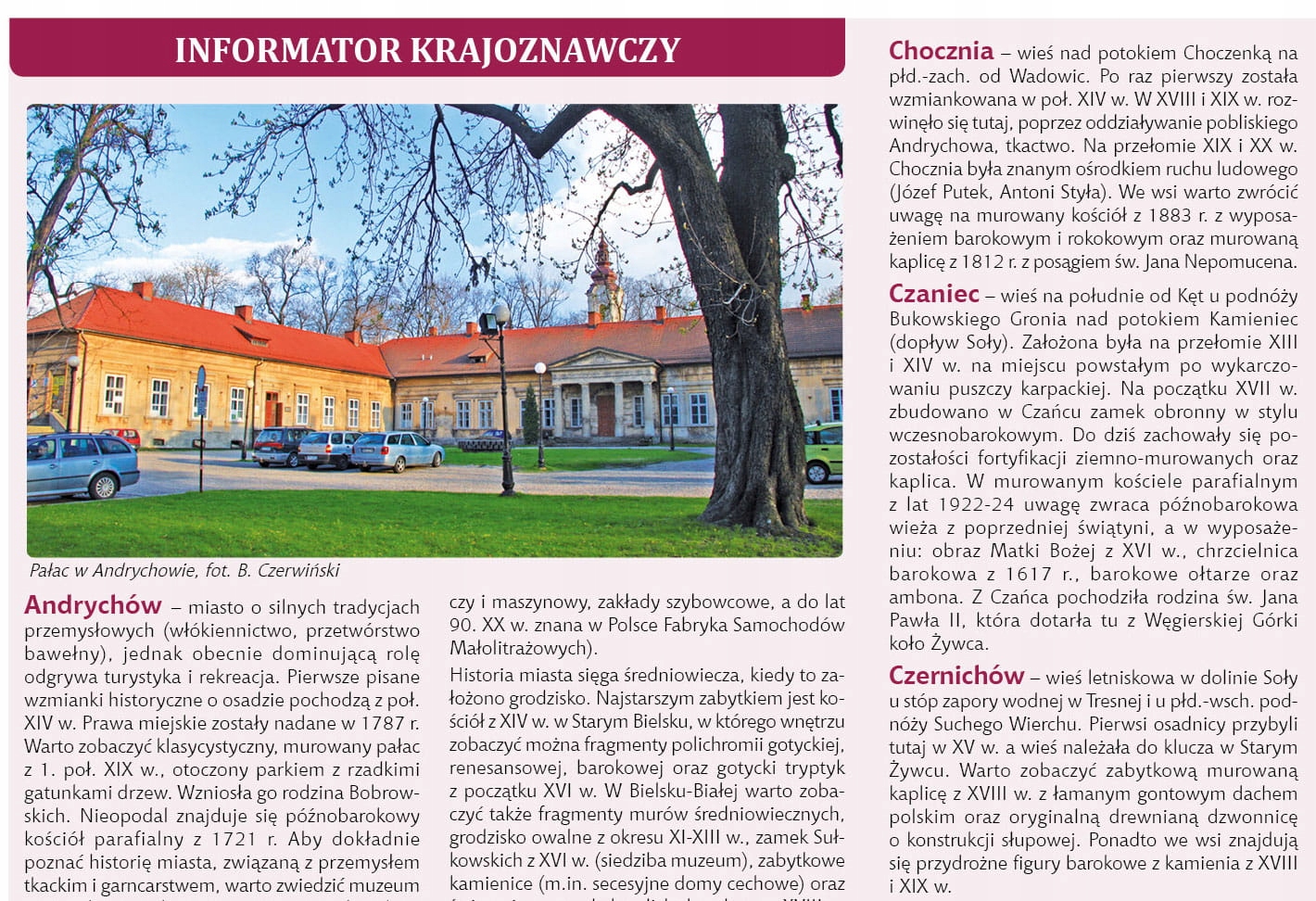 Informator turystyczny na rewersie mapy