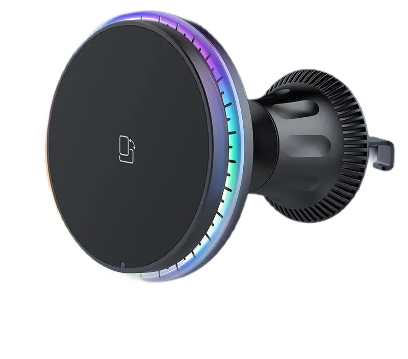 Pawonik BEZPRZEWODOWY UCHWYT SAMOCHODOWY KOLORY RGB Z MAGNESEM MAGSAFE IPHONE 14 13 – Komfort i bezpieczeństwo w podróży