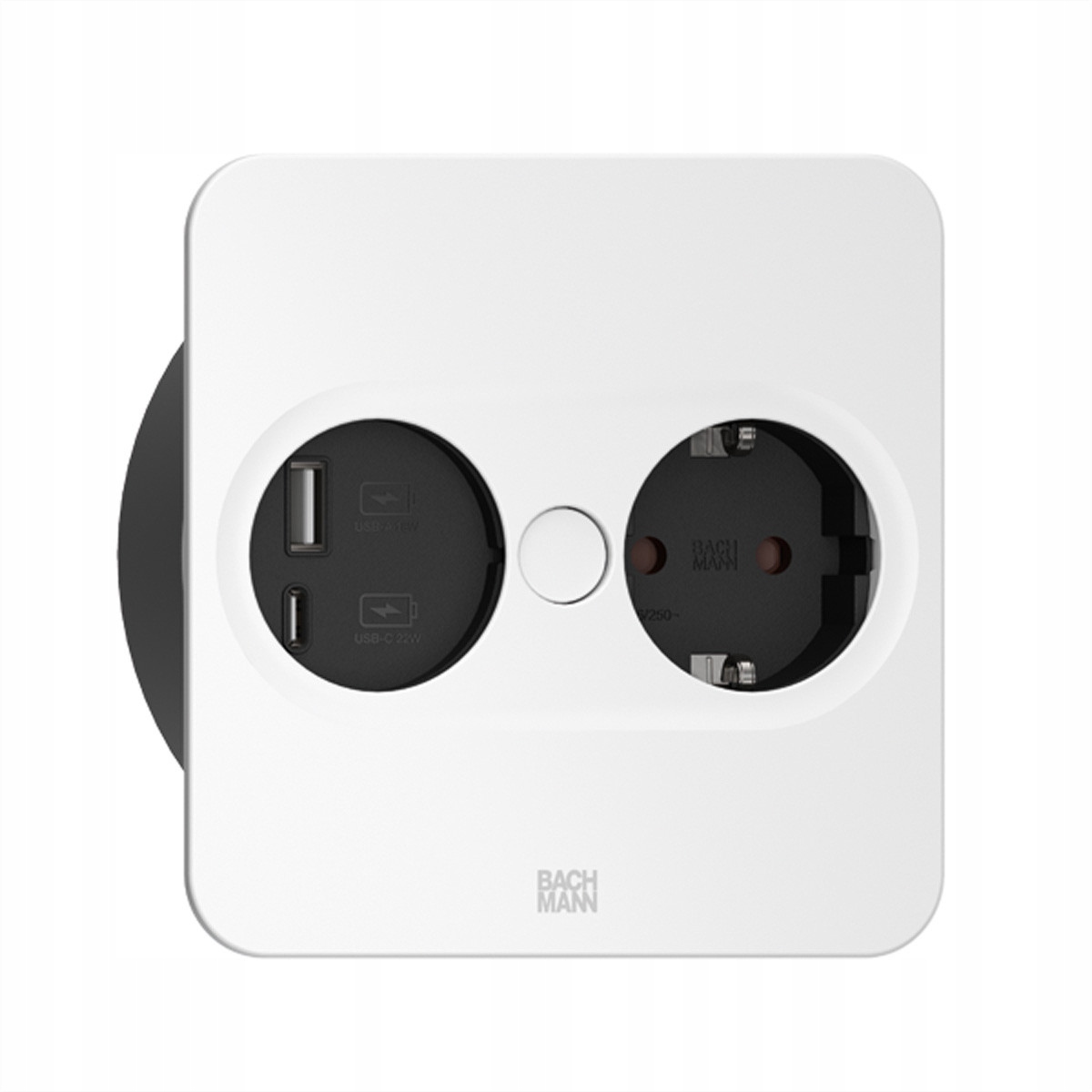 BACHMANN Twist 2 1xCEE7/3 1xUSB A/C 22W 2,0m AEH RAL9010 30GE – Nowoczesne gniazdo do Twojego domu