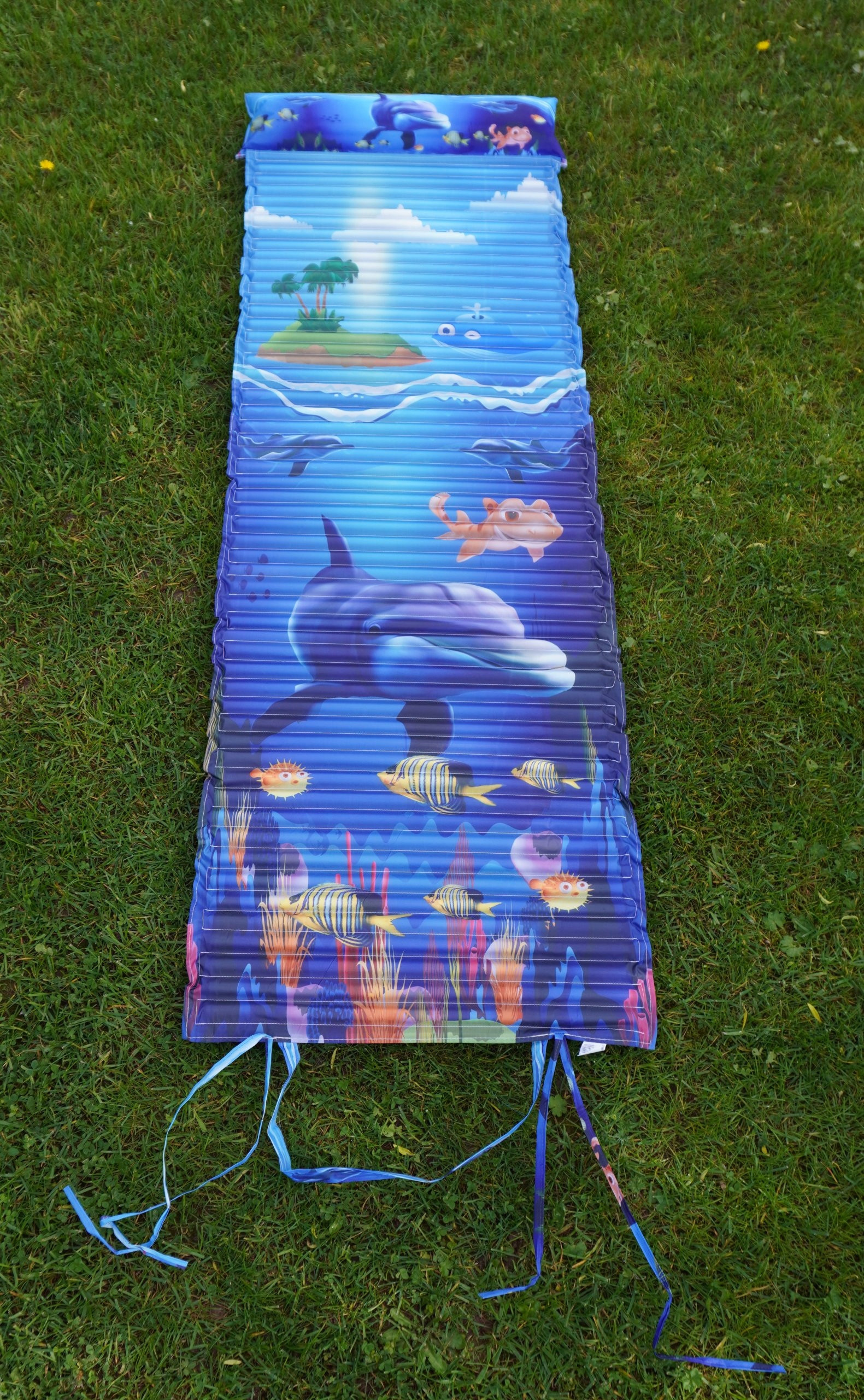 Leżak Plażowy Piankowy z Zagłówkiem Nadrukiem KUBISPORT 184 x 55 x 1,5 cm – Idealny towarzysz na plażę