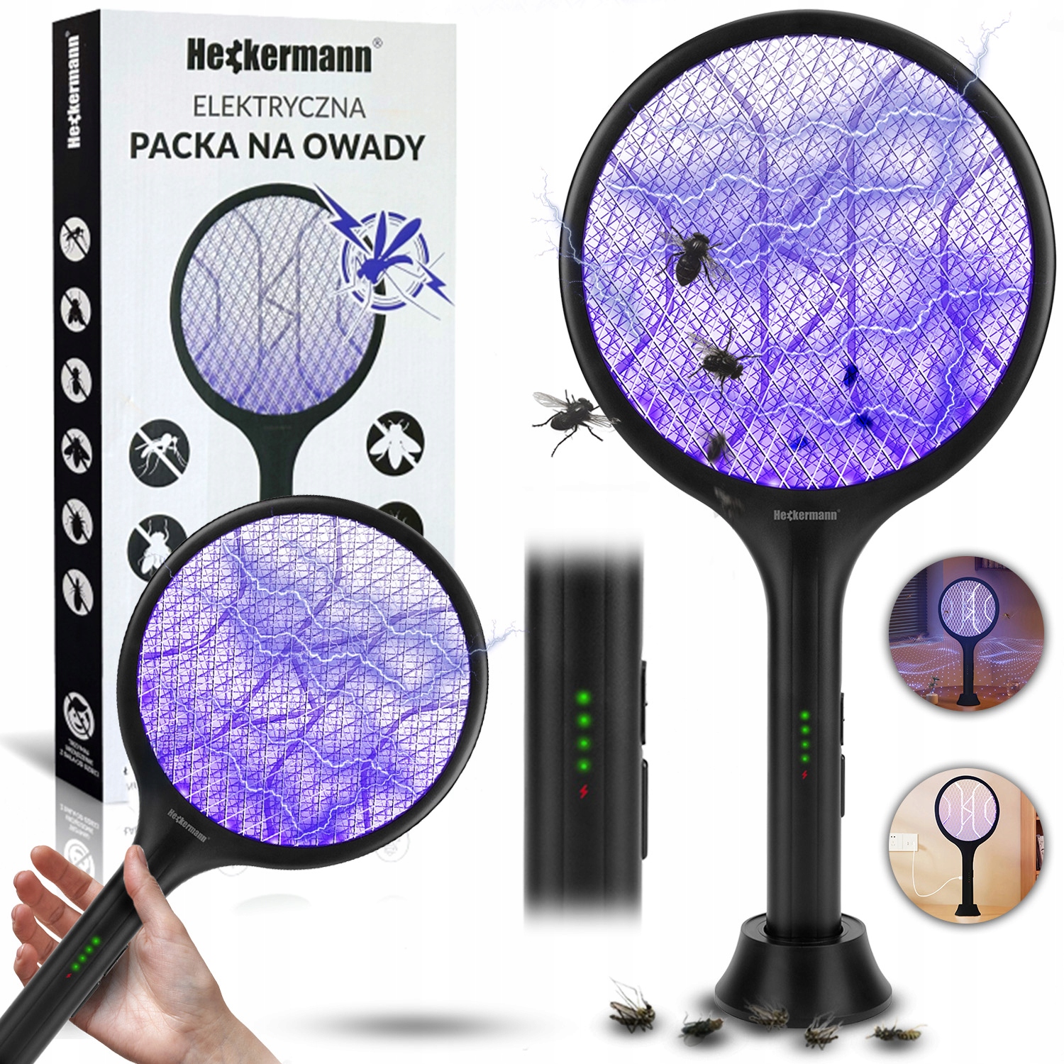 Elektryczna packa łapka na owady Heckermann WD-9018 – Skuteczna ochrona przed insektami