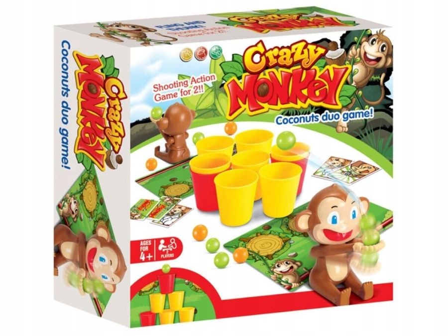 Gra zręcznościowa SZALONA MAŁPKA "Crazy Monkey" – Traf do celu i świetnie się baw!