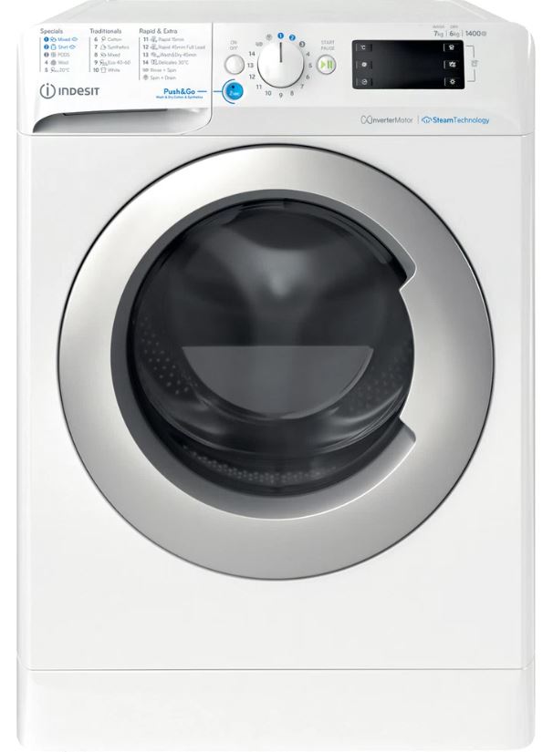 Pralko-suszarka Indesit BDE 76435 WSV EE – Wydajność i funkcjonalność w jednym
