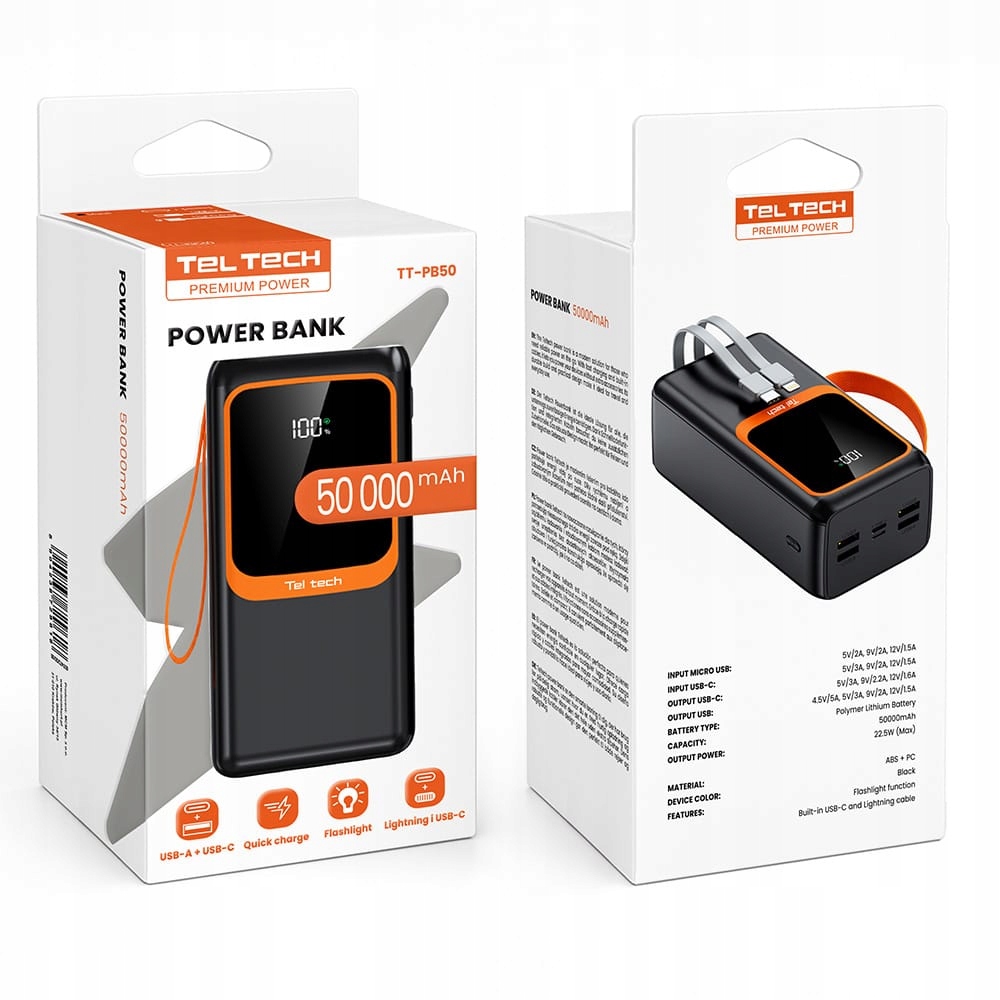 Powerbank TT-PB50 – Niezawodne źródło energii w każdej sytuacji