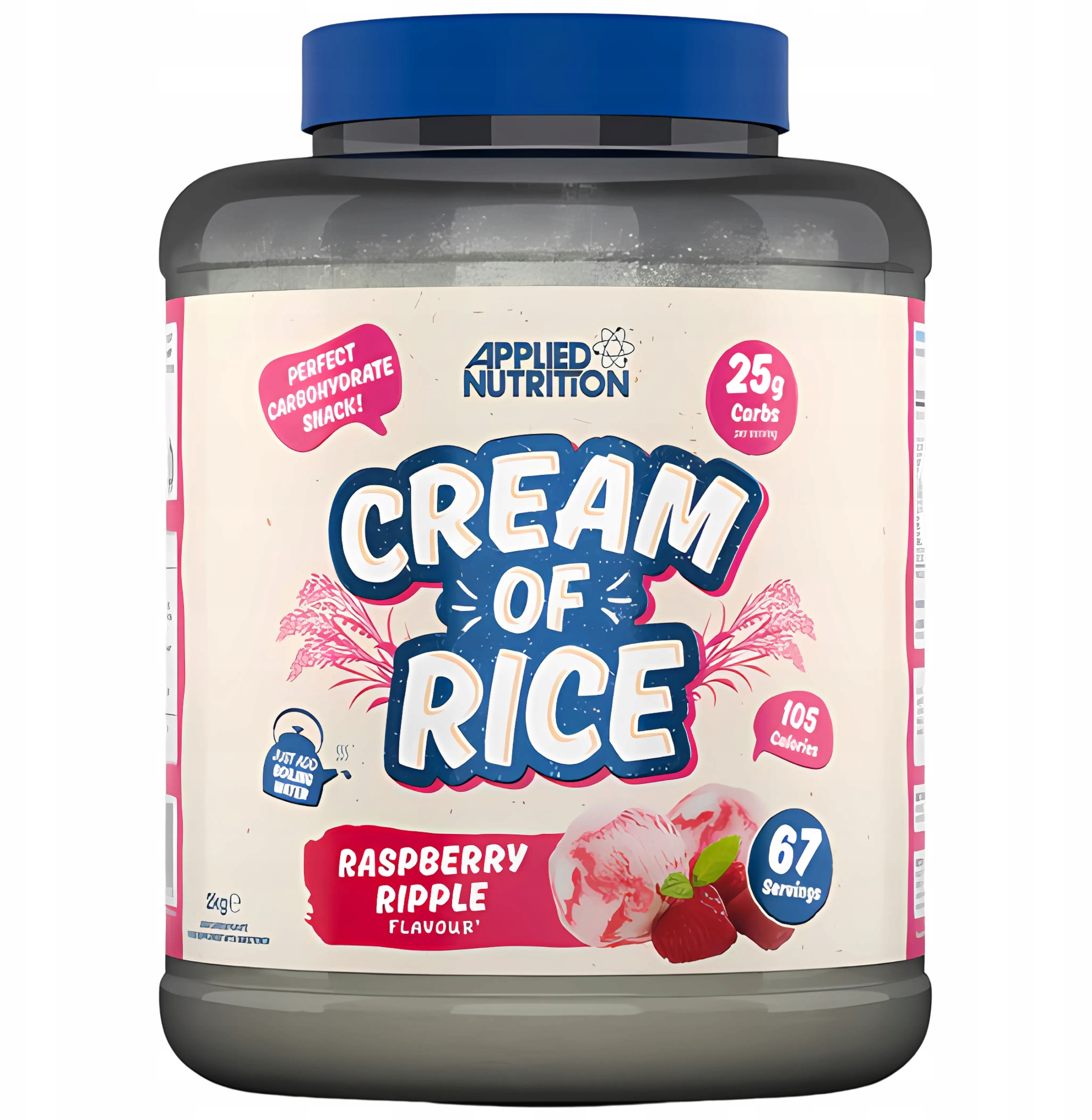 Applied Nutrition - Cream of Rice, Raspberry Ripple, Proszek, 2000g – Idealne źródło energii