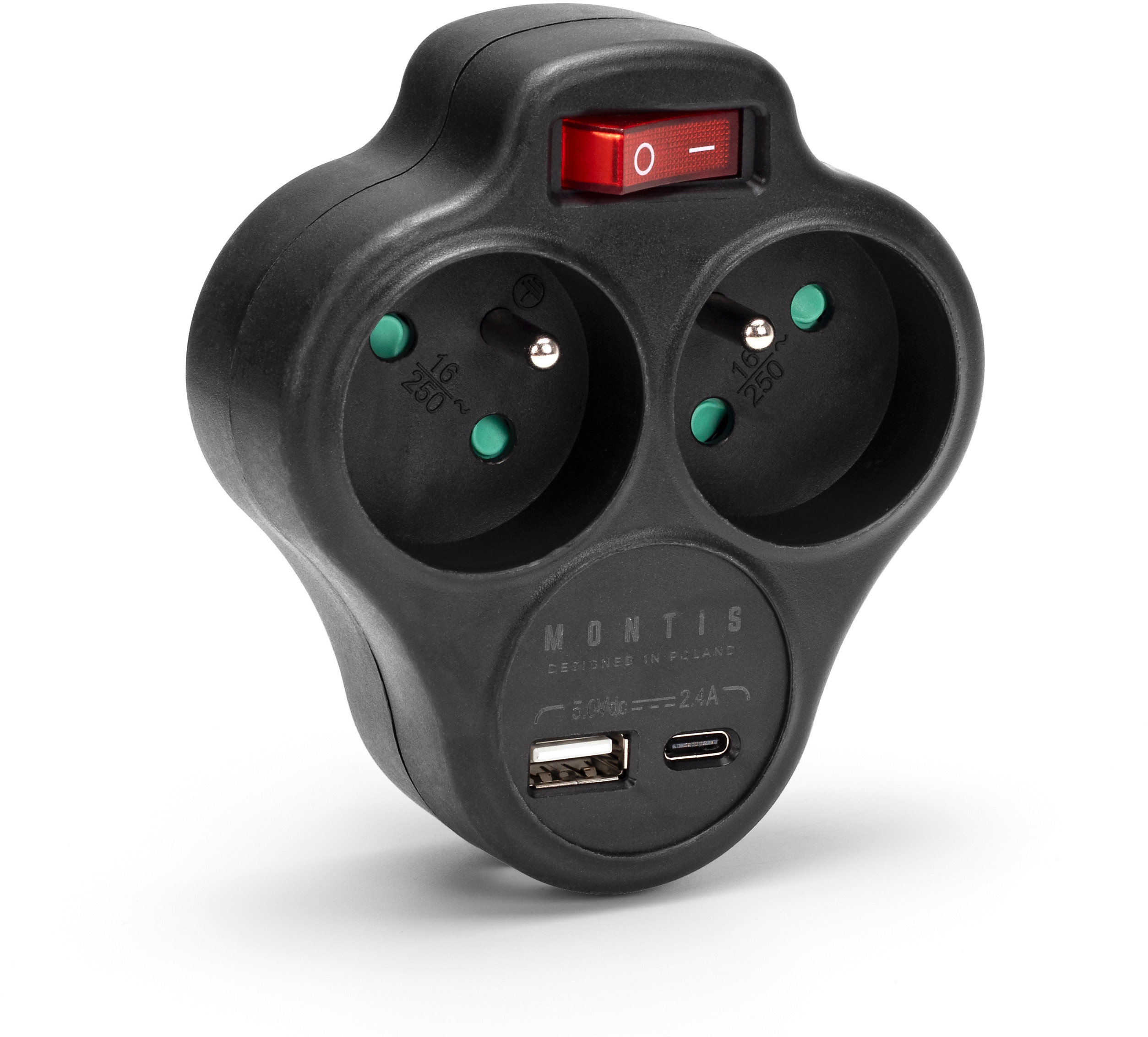 Funkcjonalność podwójnego gniazda z portami USB