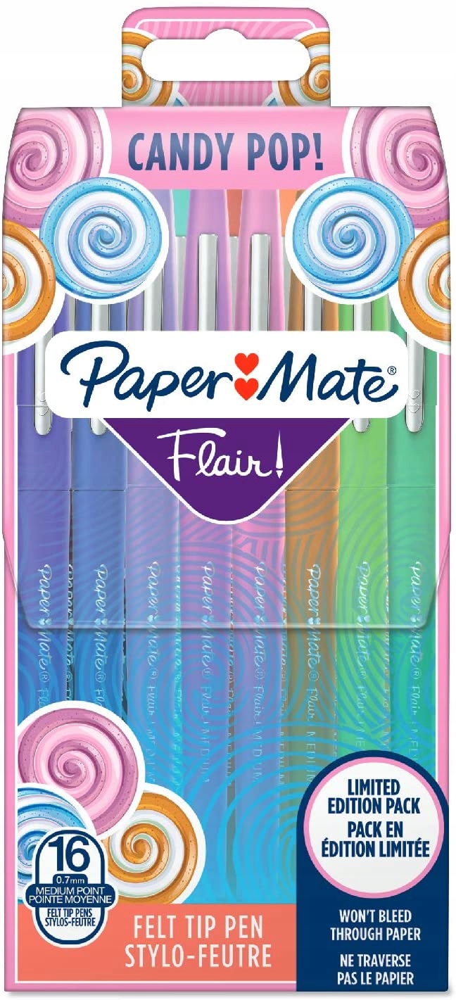 Paper Mate PAPER MATE Faserschreiber Flair CandyPop 16er Wallet – Kolorowe pisaki do biura i kreatywności