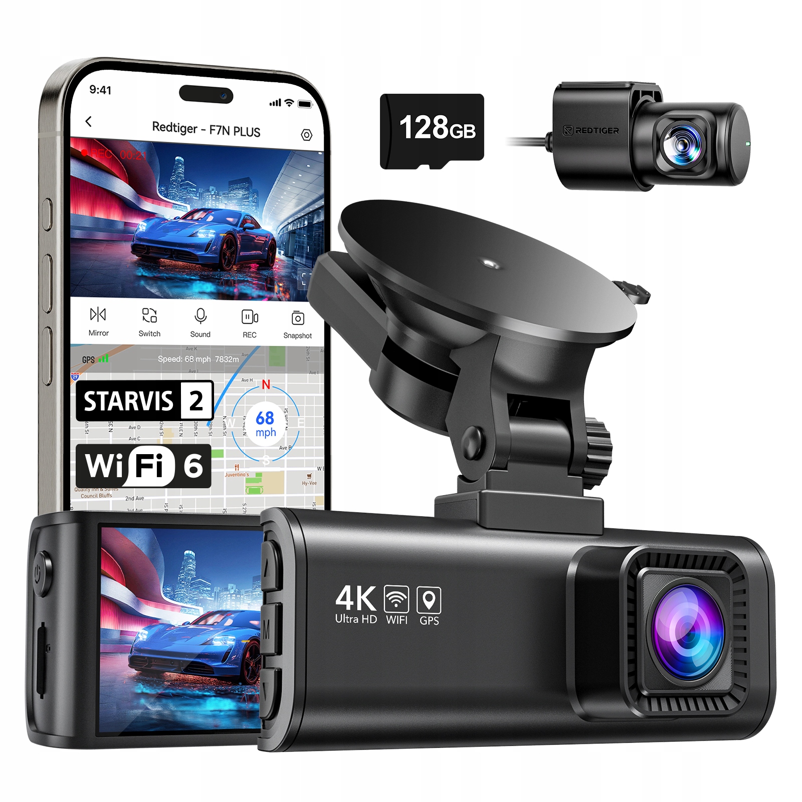 Wbudowana karta pamięci 128 GB – więcej miejsca na nagrania