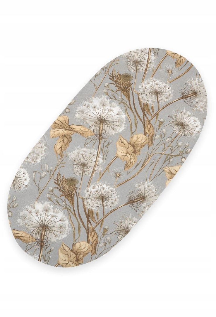 Prześcieradło bawełniane do kosza Mojżesza Boho 75x35 cm – Dmuchawce na szarości