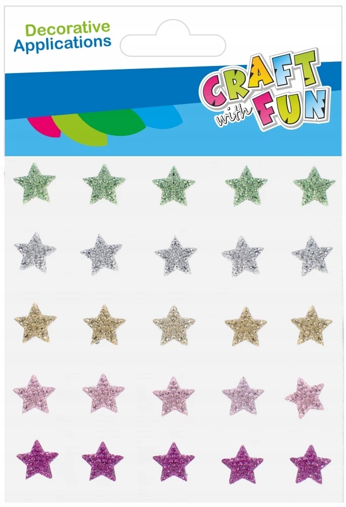 Craft with Fun Ozdoba Dekoracyjna Kryształki Samoprzylepne Gwiazdki 25szt – Kreatywna zabawa dla dzieci