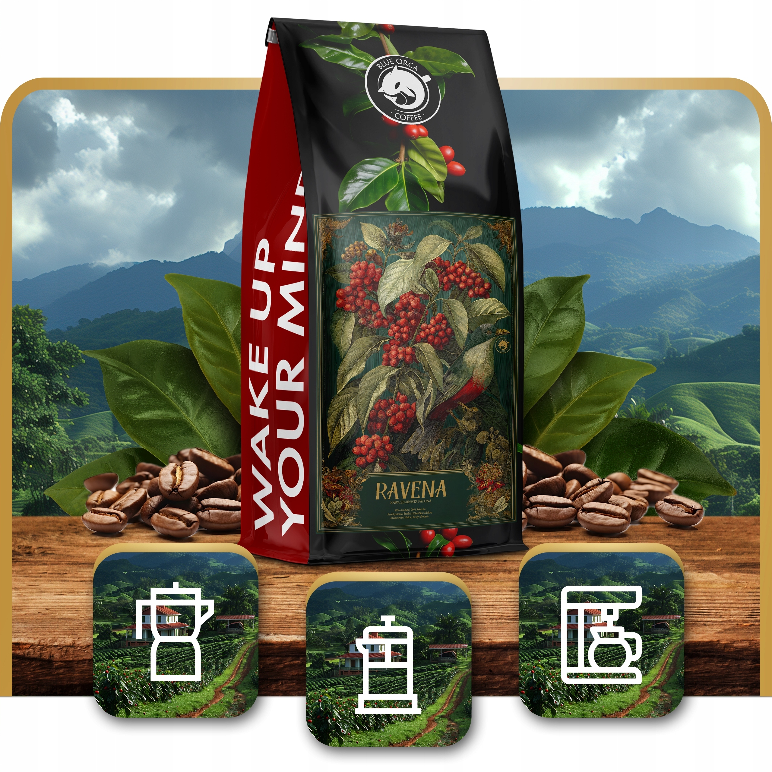 Wysoka jakość ziaren – Arabica 80% i Robusta 20% w każdej filiżance