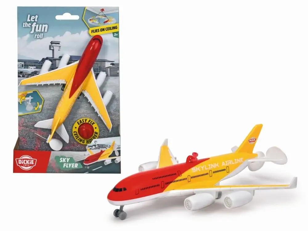 Sky Flyer Gul/Rød 18 cm – Kolorowy samolot do zabawy w powietrzu