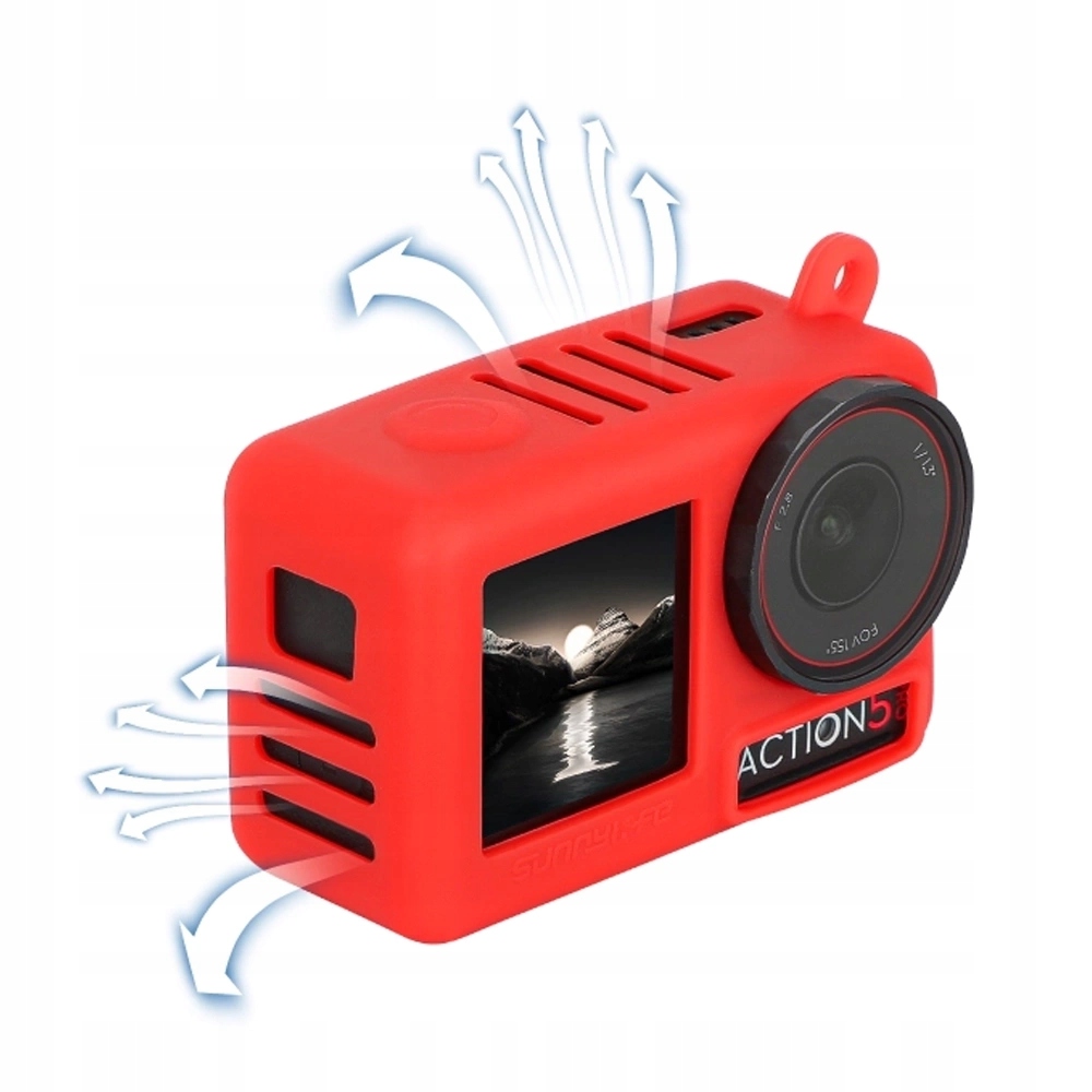 Czerwona silikonowa obudowa Sunnylife do DJI Action 5 Pro