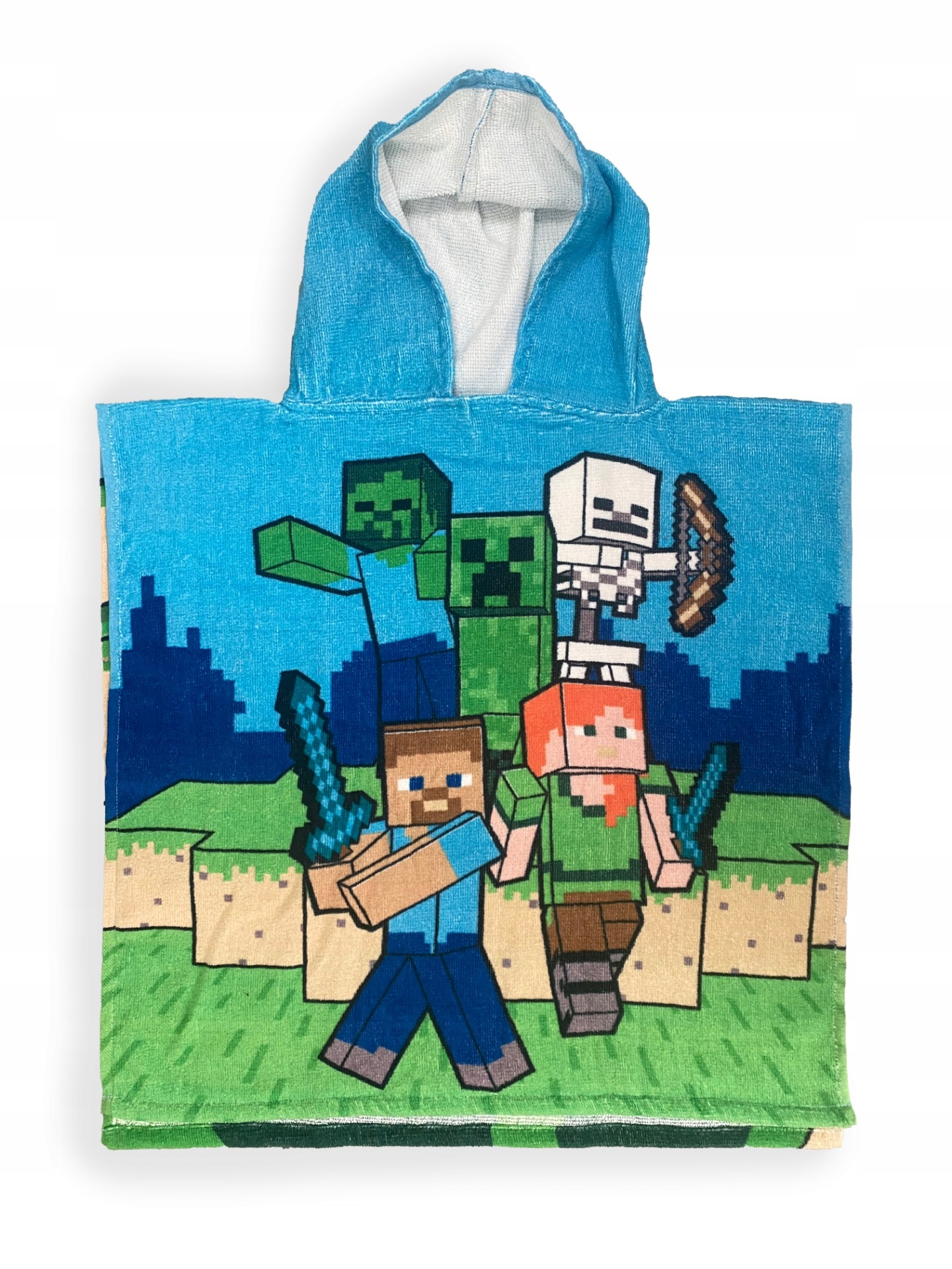 Mojang Studios Minecraft - Bawełnowe poncho kąpielowe dla dzieci