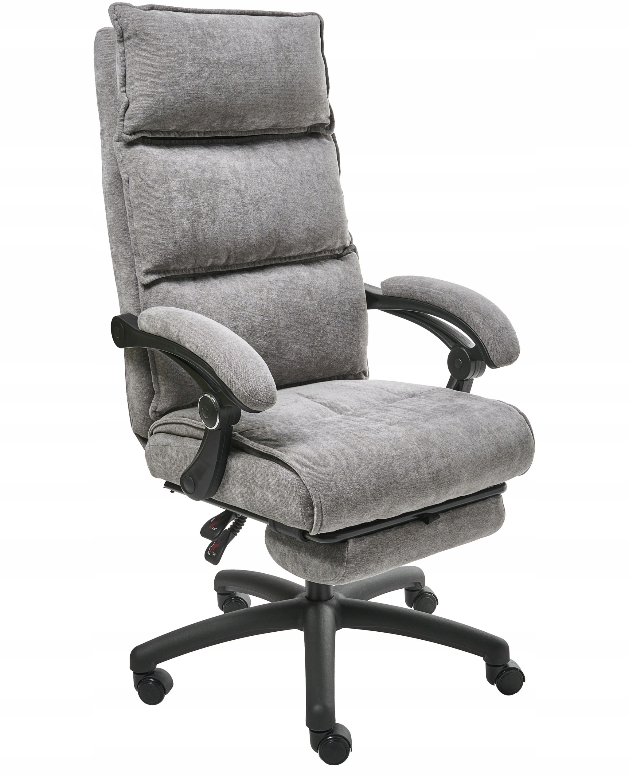 Fotel biurowy z wysuwanym podnóżkiem EATON Szenil Szary – Komfort i styl w Twoim biurze