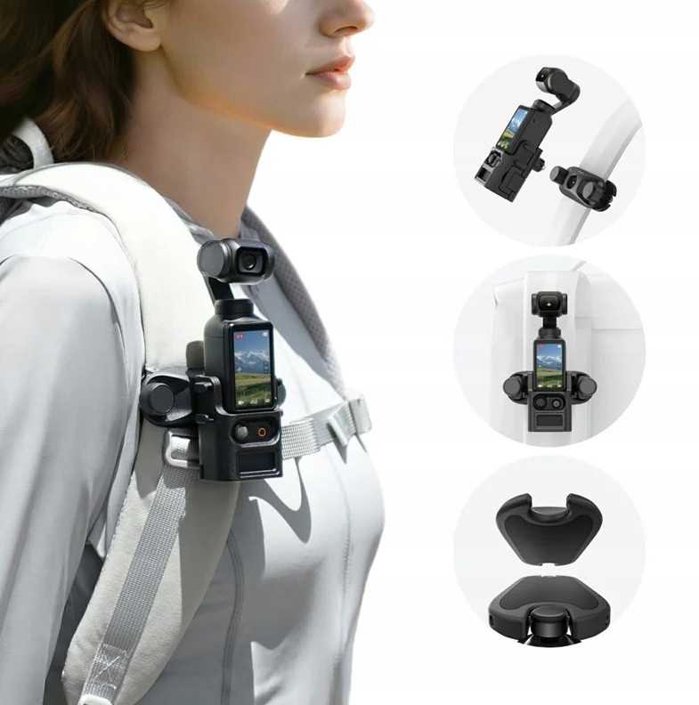 Uchwyt Mocowanie do Plecaka Szelek Paska Obudowa Osłona DJI Osmo Pocket 3 – Wygodne nagrywanie w ruchu