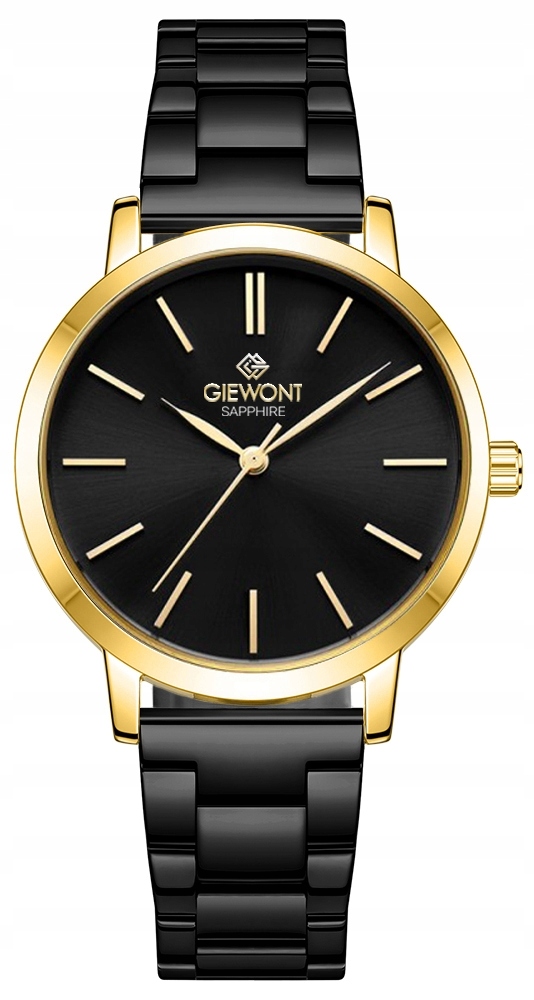 Zegarek Damski Giewont Sapphire Złoto Czarny GW2360-B4 – Elegancja i styl na Twoim nadgarstku