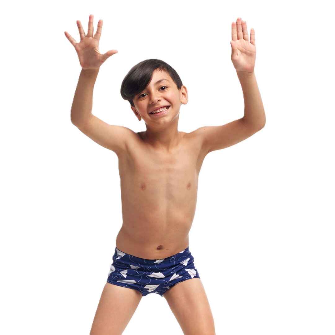 Funkita Kąpielówki Toddler Boys Funky Trunks Paper Plain – Idealne dla małych pływaków