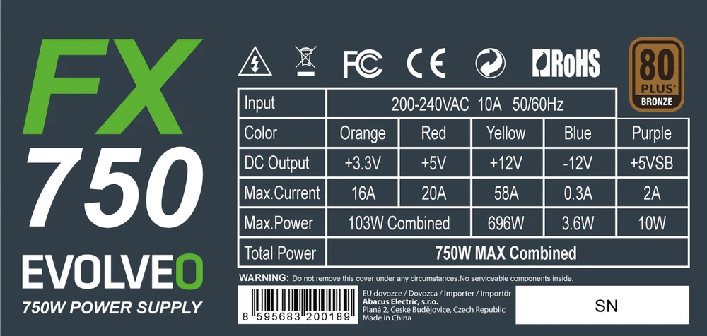 Certyfikat 80 PLUS Bronze – Wysoka sprawność energetyczna